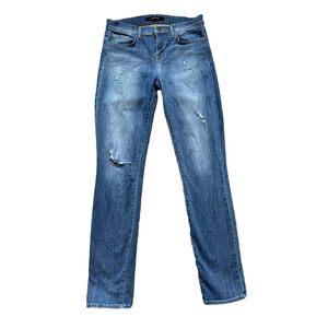 J Brand Blue Straight Leg Jeans with Distressed Fading Size 26 Casual Denim